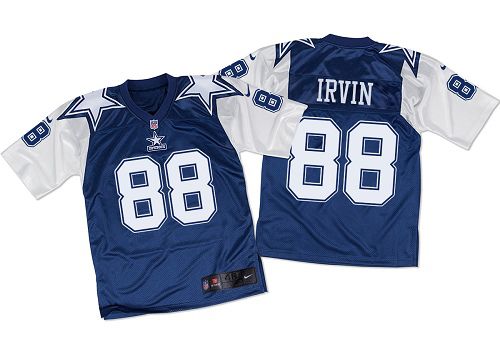 Nike Cowboys #88 Michael Irvin Navy Blue/White Throwback Men's Stitched NFL Elite Jersey - Click Image to Close